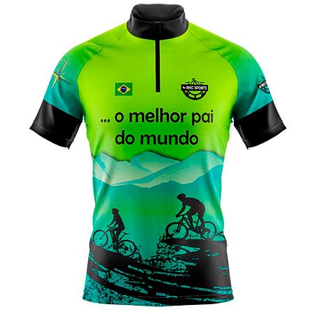 CAMISA PAI CICLISMO MASCULINA MOUNTAIN BIKE MANGA CURTA O MELHOR PAI DO MUNDO