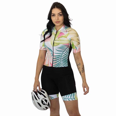 MACAQUINHO CICLISMO MOUNTAIN BIKE FEMININO FORRO EM GEL PLANTAS