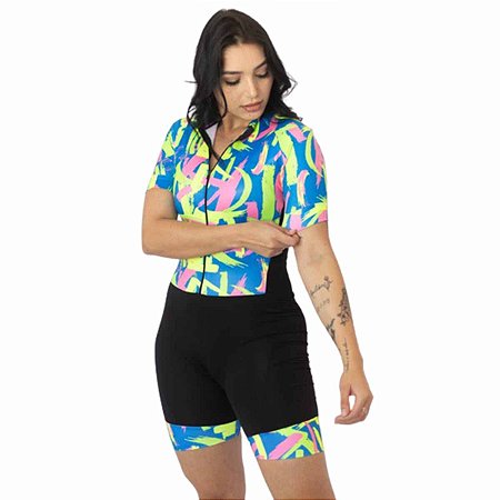 MACAQUINHO CICLISMO MOUNTAIN BIKE FEMININO FORRO EM GEL MULTI COLORS