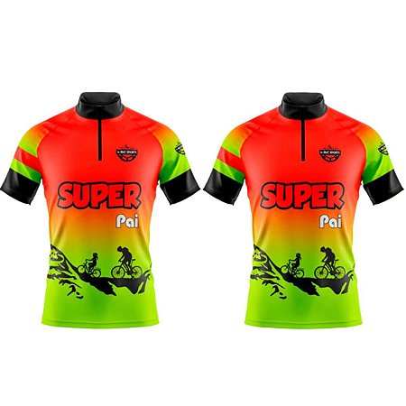 KIT PAI E FILHA CAMISA CICLISMO DIA DOS PAIS RKC SUPER PAI SUPER FILHA