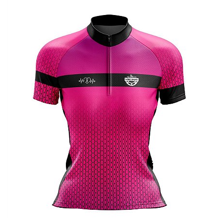 CAMISA CICLISMO FEMININA MOUNTAI BIKE MANGA CURTA RKC SPORTS ELOS ROSA