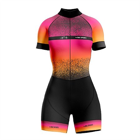 MACAQUINHO CONJUNTO FEMININO CICLISMO INFINITY LARANJA