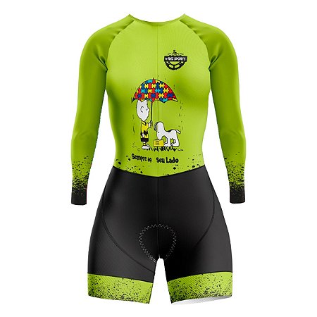 MACAQUINHO CONJUNTO CICLISMO FEMININO SNOOP VERDE