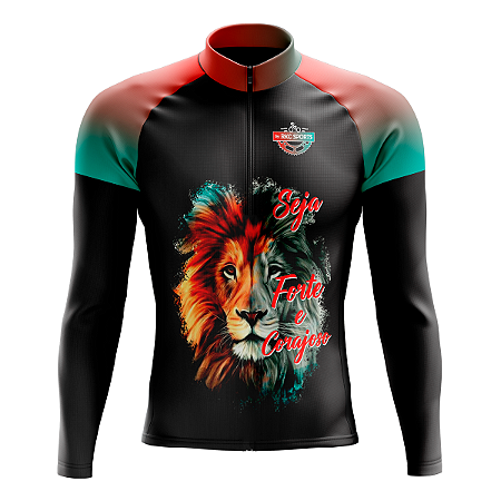CAMISA CICLISMO MASCULINA MANGA LONGA LEÃO DE JUDÁ