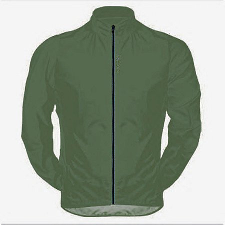JAQUETA CORTA VENTO CICLISMO UNISEX VERDE COM BOLSO