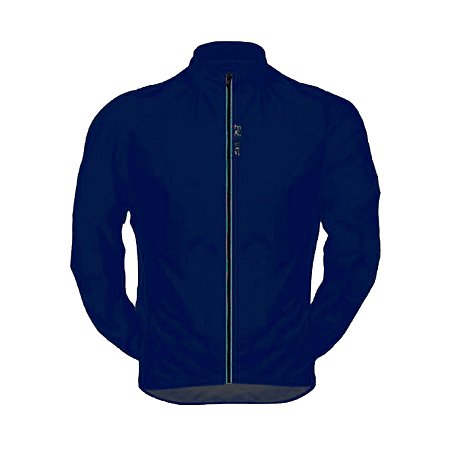 JAQUETA CORTA VENTO CICLISMO UNISEX AZUL ESCURO COM BOLSOS