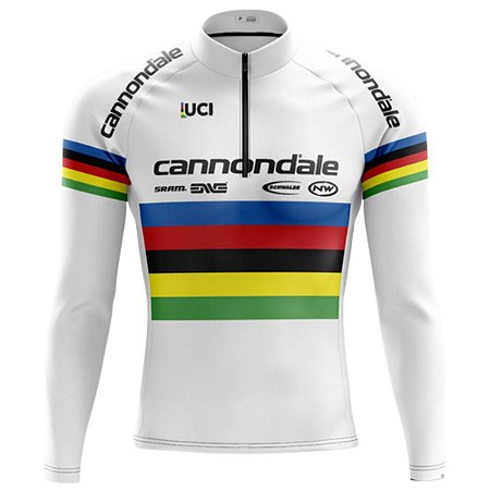 CAMISA CICLISMO MASCULINA MANGA LONGA CANNONDALE BRANCO