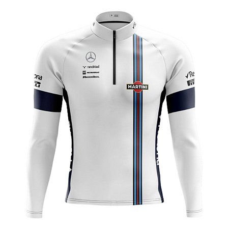 CAMISA CICLISMO MASCULINA MANGA LONGA MARTINI BRANCA