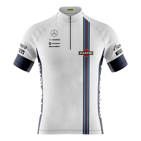 CAMISA CICLISMO  MASCULINA MANGA CURTA MARTINI BRANCA