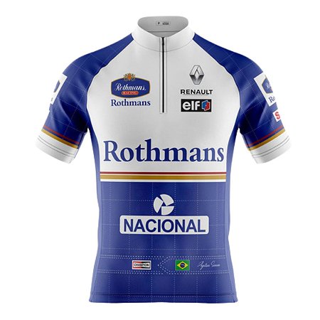 CAMISA CICLISMO  MASCULINA MANGA CURTA ROTHMANS BRANCA