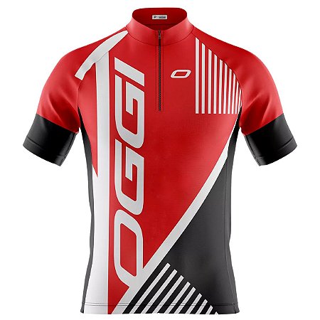 CAMISA CICLISMO  MASCULINA MANGA CURTA OGGI VERMELHA