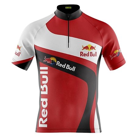 CAMISA CICLISMO  MASCULINA MANGA CURTA RED BULL VERMELHA