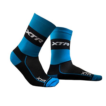Meia Ciclismo Mtb Cano Longo XTR Azul