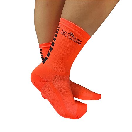 Meia Ciclismo Mtb Cano Longo Rkc Laranja