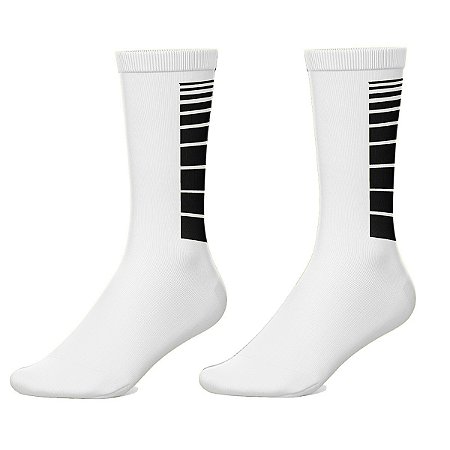 Meia de Ciclismo Cano Longo Rkc Sports Branca