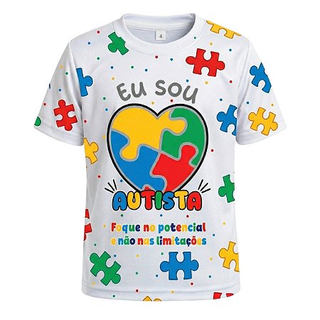 Camiseta Esportiva Infantil Rkc Sports Eu sou Autista uv+50