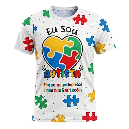 Camiseta Esportiva Rkc Sports Eu sou Autista Branca UV+50