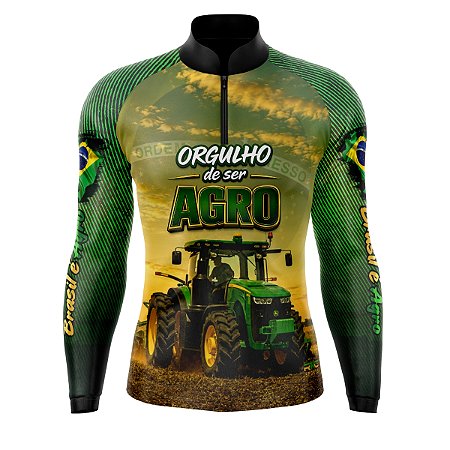 Camiseta Agro Manga Longa Rkc Sports Orgulho de ser Agro Proteção UV+