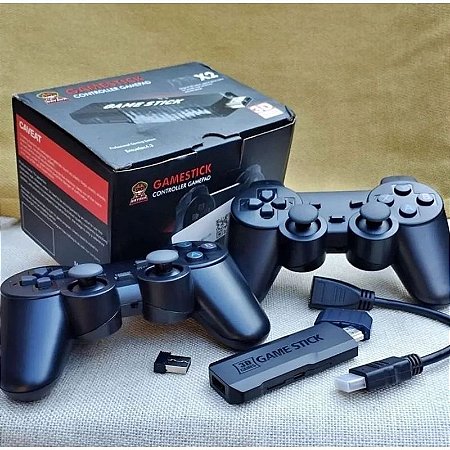 Vídeo Game Stick 4K 10 mil jogos 2 Controles Sem Fio