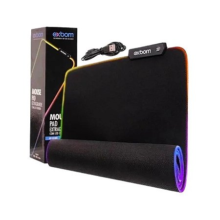 Mousepad Gamer Led Rgb Médio 80x30cm 7 Cores