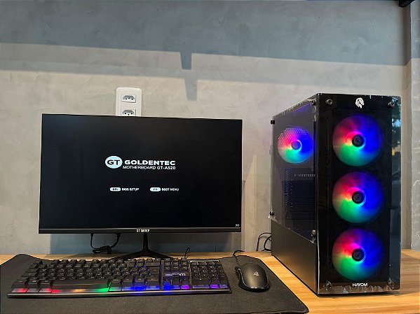 PC 12 / RYZEN 5 5500 - 16GB RAM - 2400GB SSD - FONTE 500W - GAB GAMER  - PLACA DE VIDEO RX 580 + MONITOR GAMER FHD 24 75hz