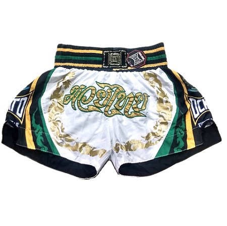 Short Muay Thai Estilo Tailandês Ockto  Brasil Branco