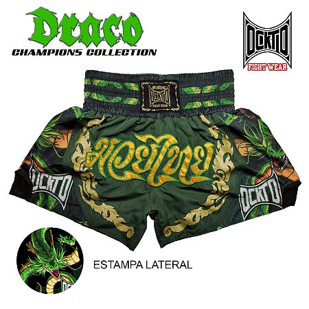 Short Muay Thai Estilo Tailandês Ockto Champions Draco