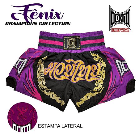 Short Muay Thai Estilo Tailandês Ockto Champion Fênix