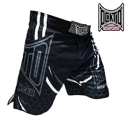 Short Bermuda Mma Muay Thai BJJ Ockto Black Fight