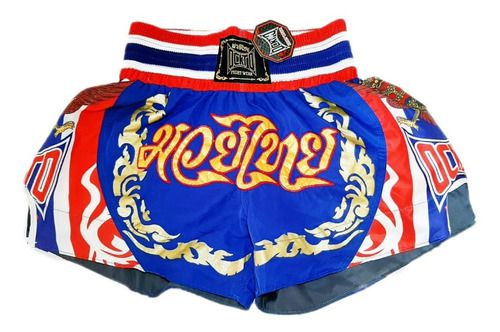 Short Muay Thai Estilo Tailandês Ockto Bandeira Tailândia Az