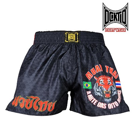 Short Muay Thai Estilo Retrô Ockto Tigre