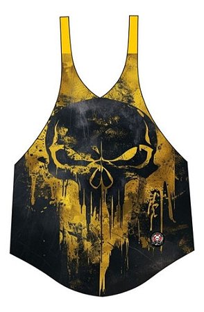 Camiseta Regata Estilo Cavada Treino Caveira Amarela