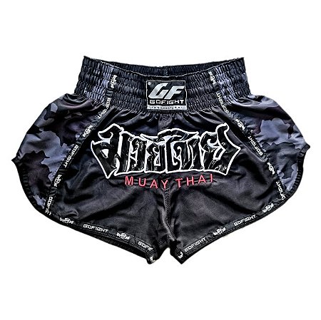 Short Muay Thai Estilo TailandêS Camuflado Go Fight
