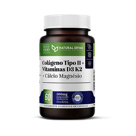 Colágeno Tipo II + Vitamina D3 K2 + Cálcio Magnésio