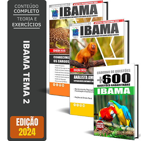 KIT Apostila IBAMA 2024 - TEMA 2 - Analista Ambiental + Caderno de Questões