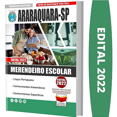 Apostila Prefeitura Araraquara SP - Merendeiro Escolar