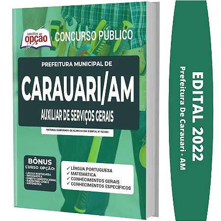 Apostila Prefeitura Carauari AM Auxiliar de Serviços Gerais