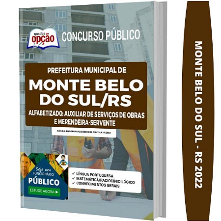 Apostila Monte Belo do Sul RS Auxiliar de Serviços de Obras