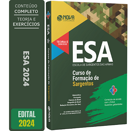Apostila Concurso ESA 2024 - Curso de Formação de Sargentos
