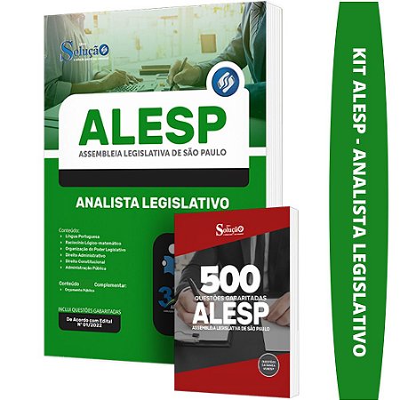 Kit Apostila ALESP Analista Legislativo + Caderno de Testes