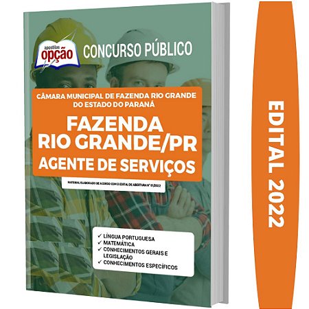 Apostila Fazenda Rio Grande PR Agente de Serviços