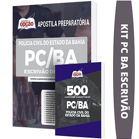 Kit Combo Apostila Concurso PC BA - Escrivão + Testes