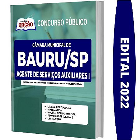 Apostila Câmara de Bauru SP - Agente Serviços Auxiliares 1