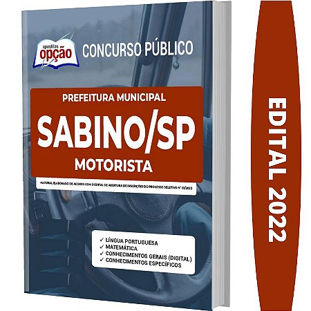 Apostila Prefeitura Sabino SP - Motorista