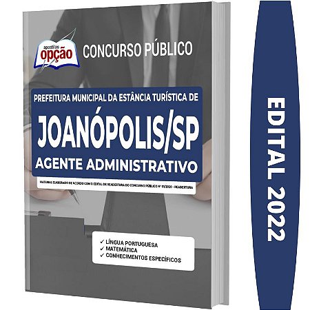 Apostila Prefeitura Joanópolis SP - Agente Administrativo
