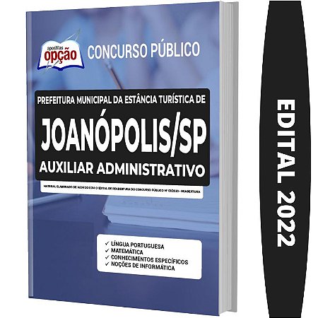 Apostila Prefeitura Joanópolis SP - Auxiliar Administrativo