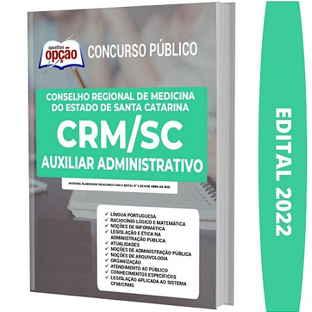 Apostila Concurso CRM SC - Auxiliar Administrativo