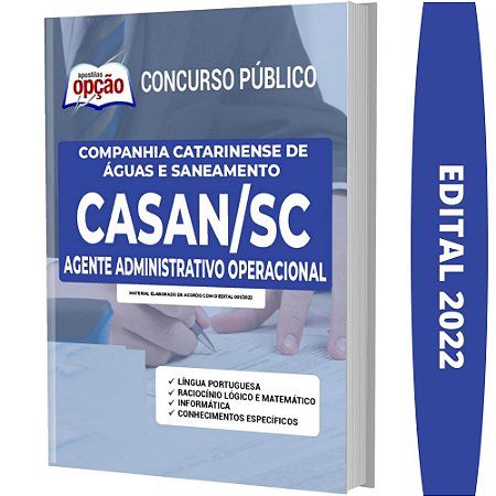 Apostila CASAN SC - Agente Administrativo Operacional