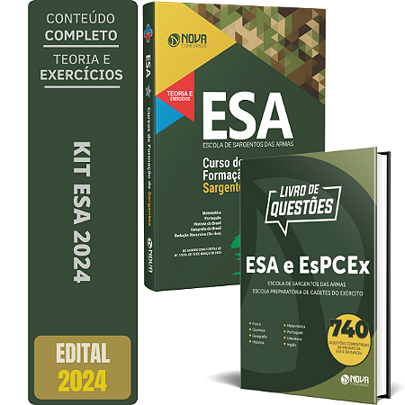 Kit Apostila ESA 2024 - Sargento + Questões Comentadas