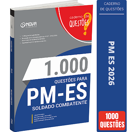 Livro de 1000 Questões Concurso PM ES 2026 - Soldado Combatente